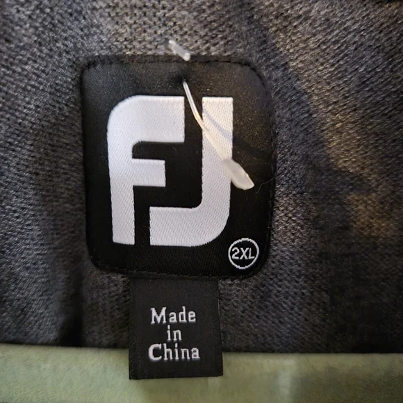 FootJoy Windproof Tech 1/4 Zip Sweater Pullover Golf XXL Black Gray Wool Blend